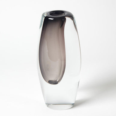 Global Views Off Set Vase Grey Large 6.60441