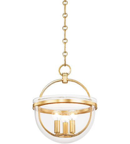 Hudson Valley Lighting Malloy 3 Light Lantern in Vintage Gold Leaf 3315-VGL