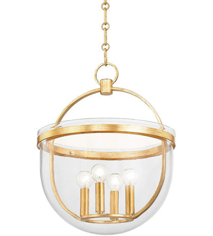 Hudson Valley Lighting Malloy 4 Light Lantern in Vintage Gold Leaf 3321-VGL