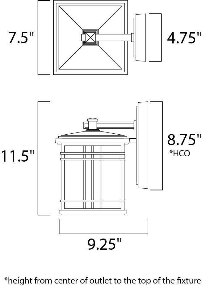 Maxim Sienna 1-Light Small Outdoor Wall in Earth Tone 3323FSET