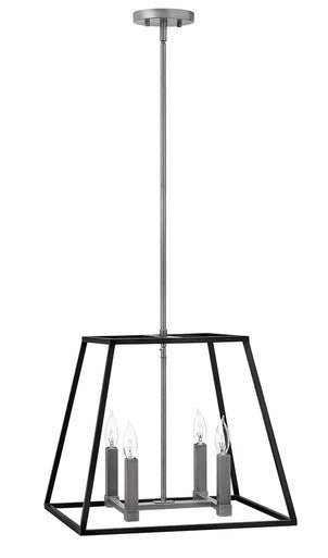 Hinkley Lighting Fulton Medium Open Frame Pendant Aged Zinc 3334DZ