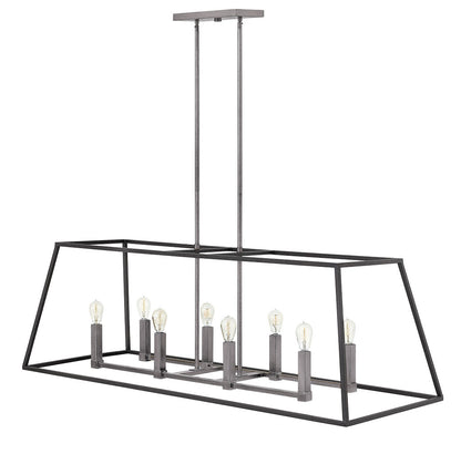 Hinkley Lighting Fulton Eight Light Open Frame Linear Aged Zinc 3338DZ