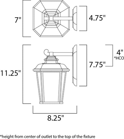 Maxim Radcliffe 1-Light Small Outdoor Wall in Black Oxide 3342WFBO