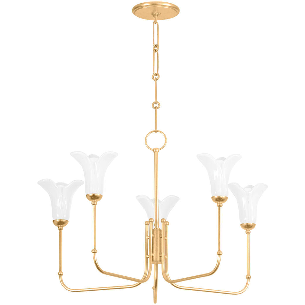 Hudson Valley Lighting Montclair Chandelier in Vintage Gold Leaf 3345-VGL