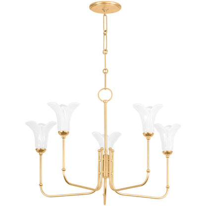 Hudson Valley Lighting Montclair Chandelier in Vintage Gold Leaf 3345-VGL