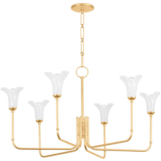 Hudson Valley Lighting Montclair Chandelier in Vintage Gold Leaf 3346-VGL