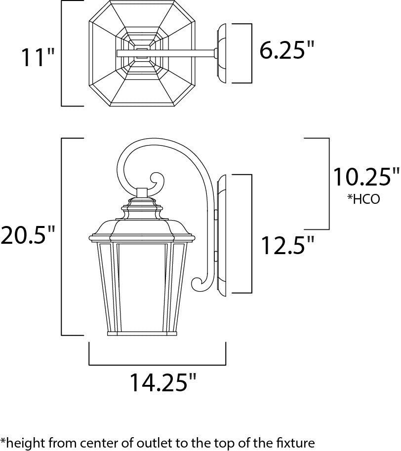 Maxim Radcliffe 1-Light Large Outdoor Wall in Black Oxide 3346WFBO