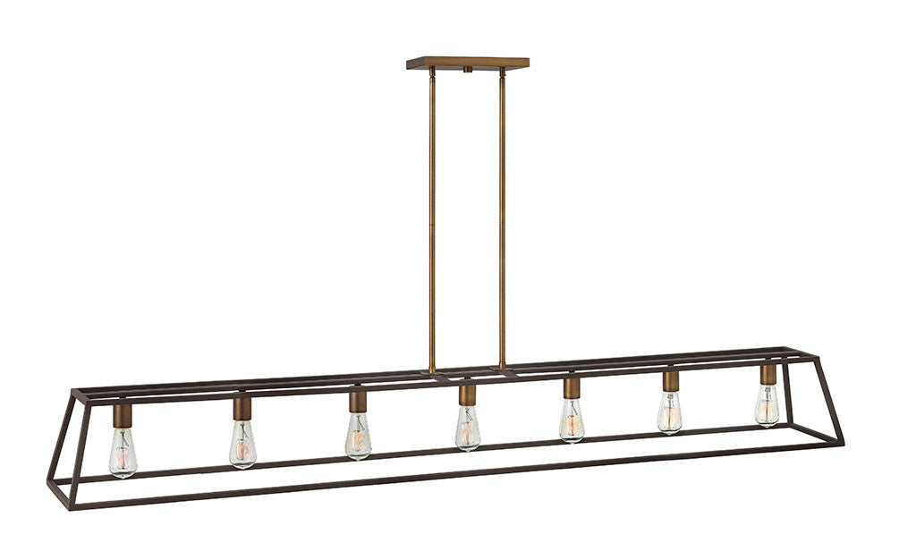 Hinkley Lighting Fulton Seven Light Open Frame Linear Bronze 3355BZ