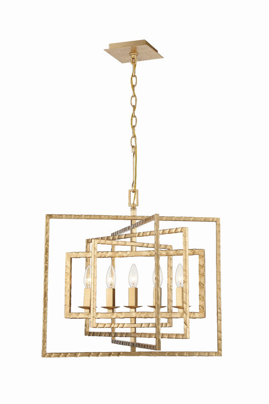 Crystorama Capri 5 Light Antique Gold Chandelier 336-GA