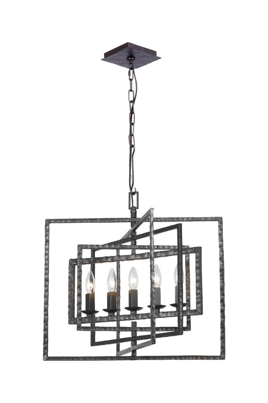 Crystorama Capri 5 Light Raw Steel Chandelier 336-RS