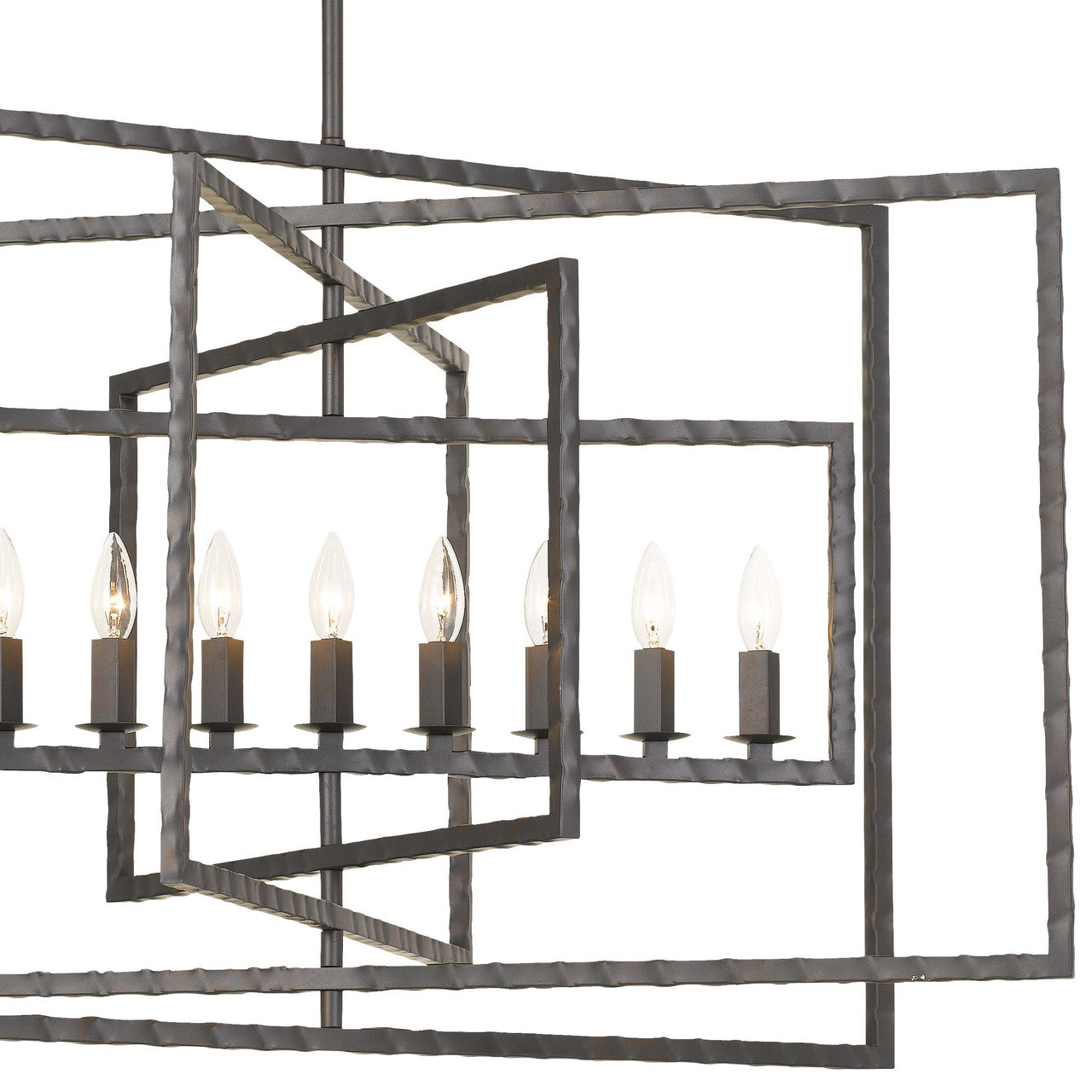 Crystorama Capri 9 Light Raw Steel Chandelier 337-RS