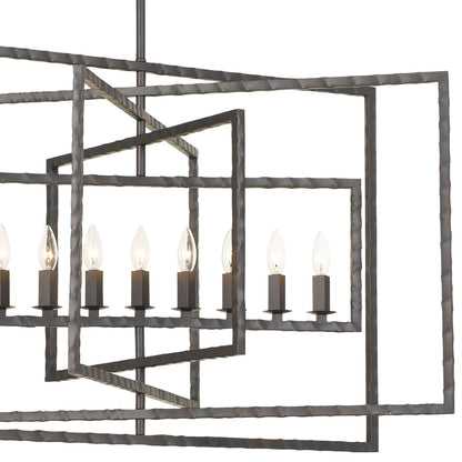 Crystorama Capri 9 Light Raw Steel Chandelier 337-RS