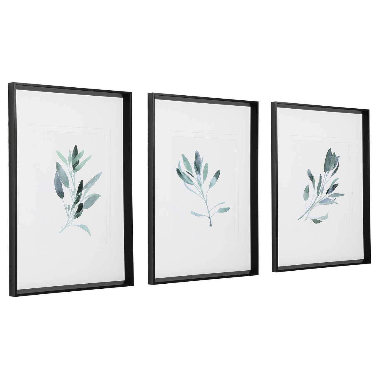 Uttermost Simple Sage Watercolor Prints S/3 33723