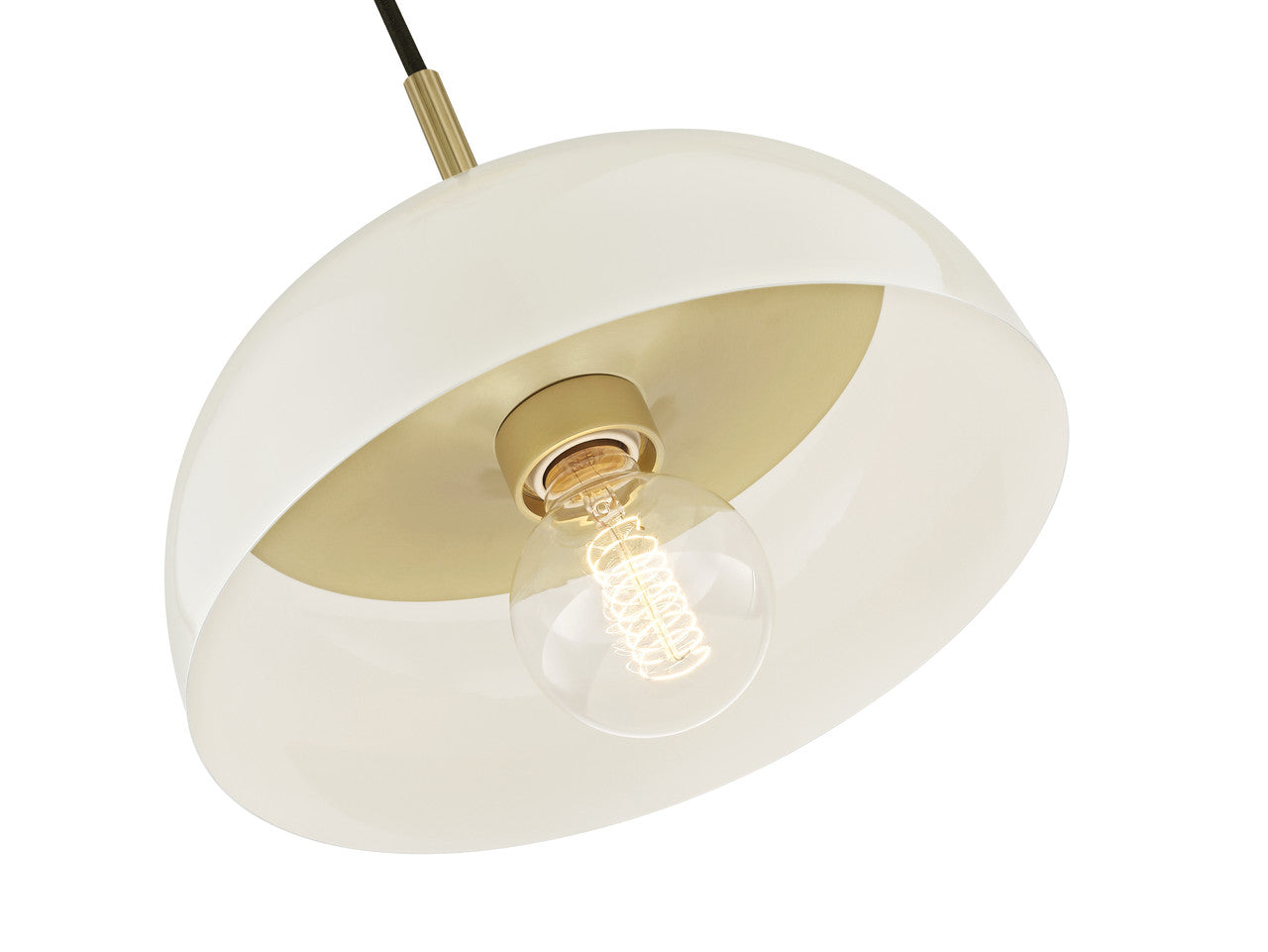 Mitzi 1 Light Pendant in Aged Brass/Cream H199701L-AGB/CR