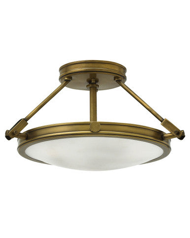 Hinkley Lighting Collier Small Semi-Flush Mount Heritage Brass 3381HB