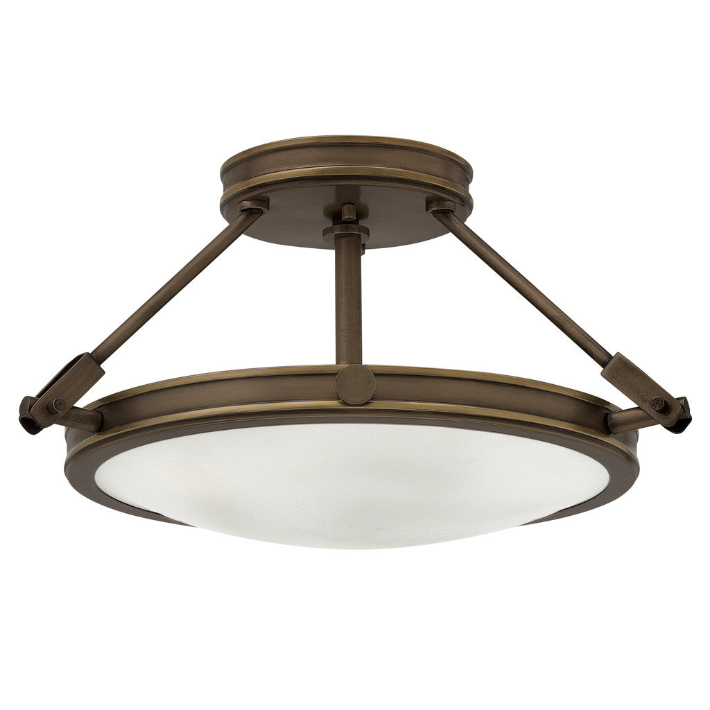 Hinkley Lighting Collier Small LED Semi-Flush Mount Light Oiled Bronze Integrated LED Bulb(s) 3381LZ-LED