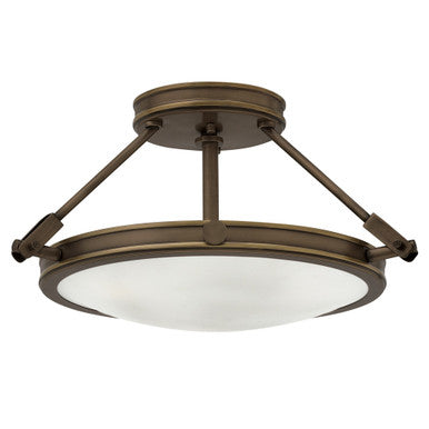 Hinkley Lighting Collier Small Semi-Flush Mount Light Oiled Bronze 3381LZ