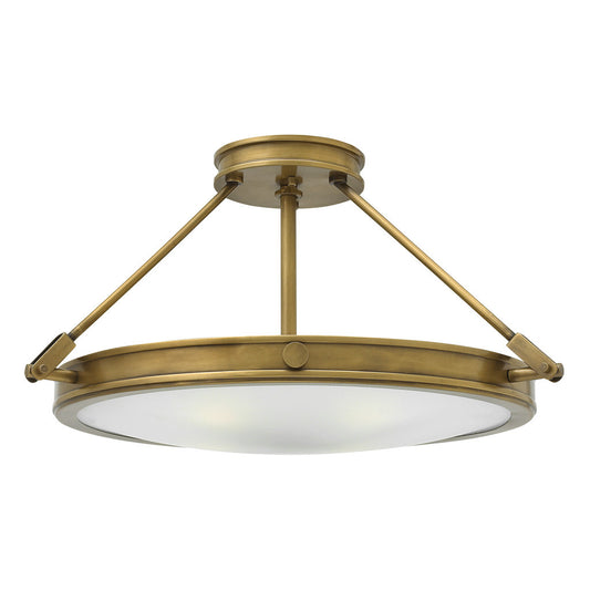 Hinkley Lighting Collier Medium LED Semi-Flush Mount Heritage Brass Integrated LED Bulb(s) 3382HB-LED