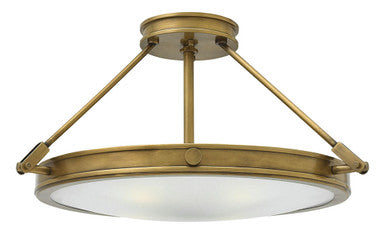 Hinkley Lighting Collier Medium Semi-Flush Mount Heritage Brass 3382HB