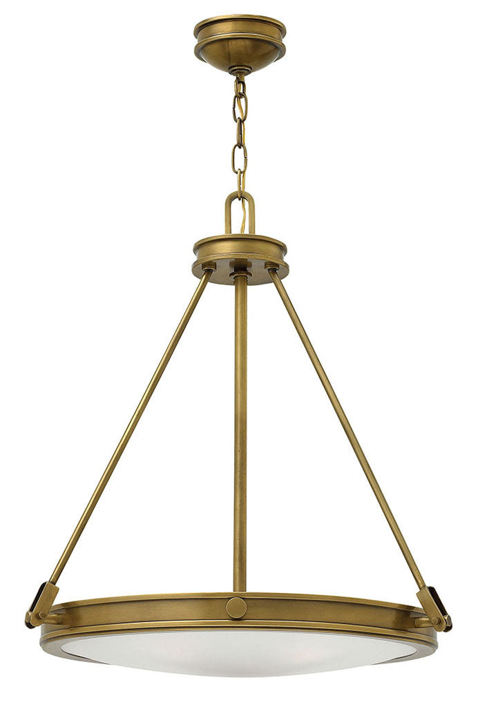 Hinkley Lighting Collier Medium Pendant Heritage Brass 3384HB