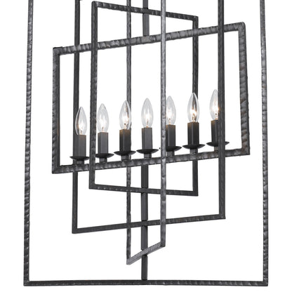 Crystorama Capri 7 Light Raw Steel Chandelier 339-RS