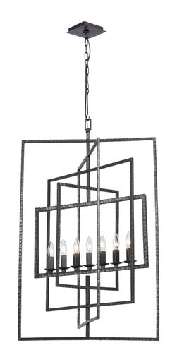 Crystorama Capri 7 Light Raw Steel Chandelier 339-RS