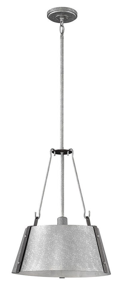 Hinkley Lighting Cartwright Medium Drum Pendant Galvanized 3394GV