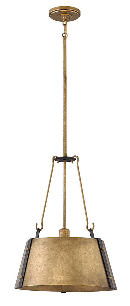 Hinkley Lighting Cartwright Medium Drum Pendant Rustic Brass 3394RS