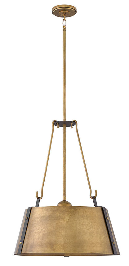 Hinkley Lighting Cartwright Large Drum Pendant Rustic Brass 3395RS