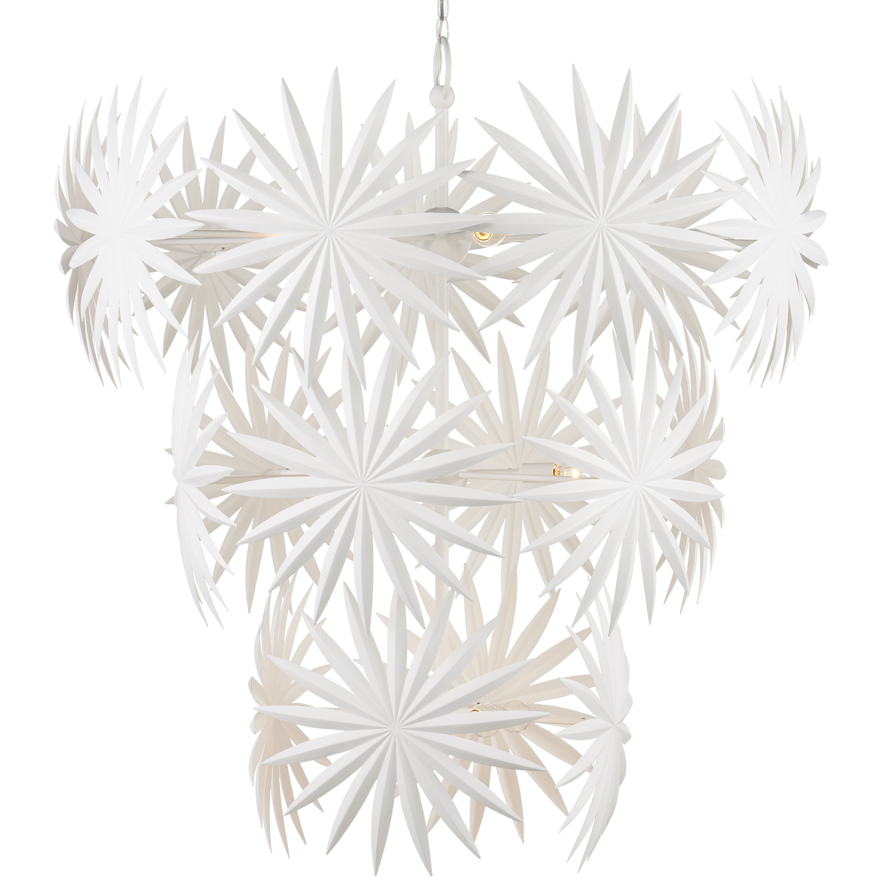 Currey & Co. Bismarkia 43" Large White 13-Light Chandelier 9000-1114