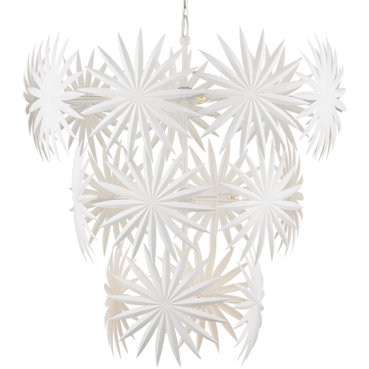 Currey & Co. Bismarkia 43" Large White 13-Light Chandelier 9000-1114