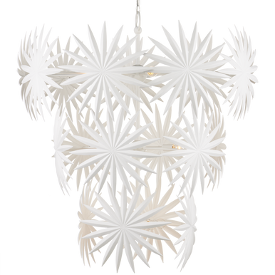 Currey & Co. Bismarkia Large White Chandelier 9000-1114