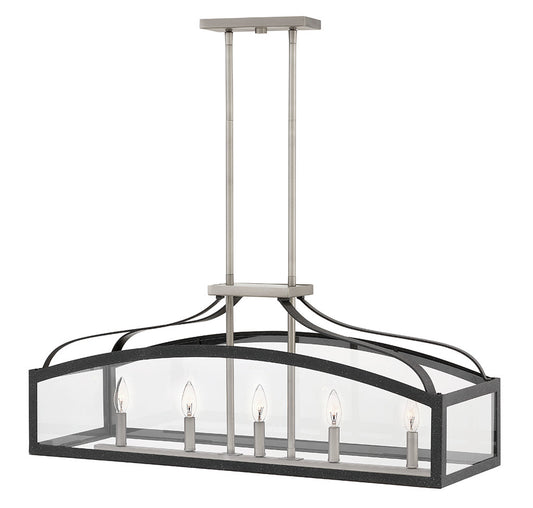 Hinkley Lighting Clarendon Five Light Linear Aged Zinc 3416DZ