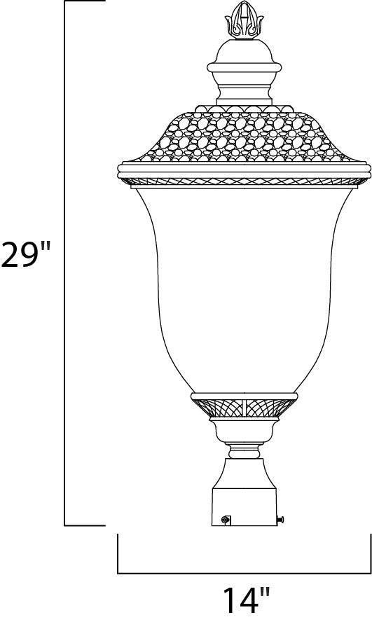 Maxim Carriage House DC 3-LT Outdoor Pole/Post Lantern in Oriental Bronze 3421WGOB