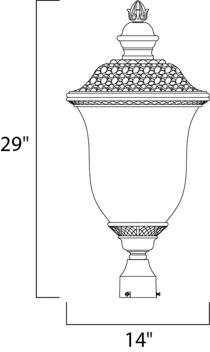 Maxim Carriage House DC 3-LT Outdoor Pole/Post Lantern in Oriental Bronze 3421WGOB