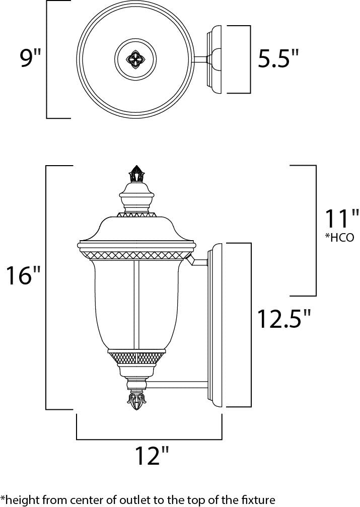 Maxim Carriage House DC 2-Light Outdoor Wall Lantern in Oriental Bronze 3422WGOB