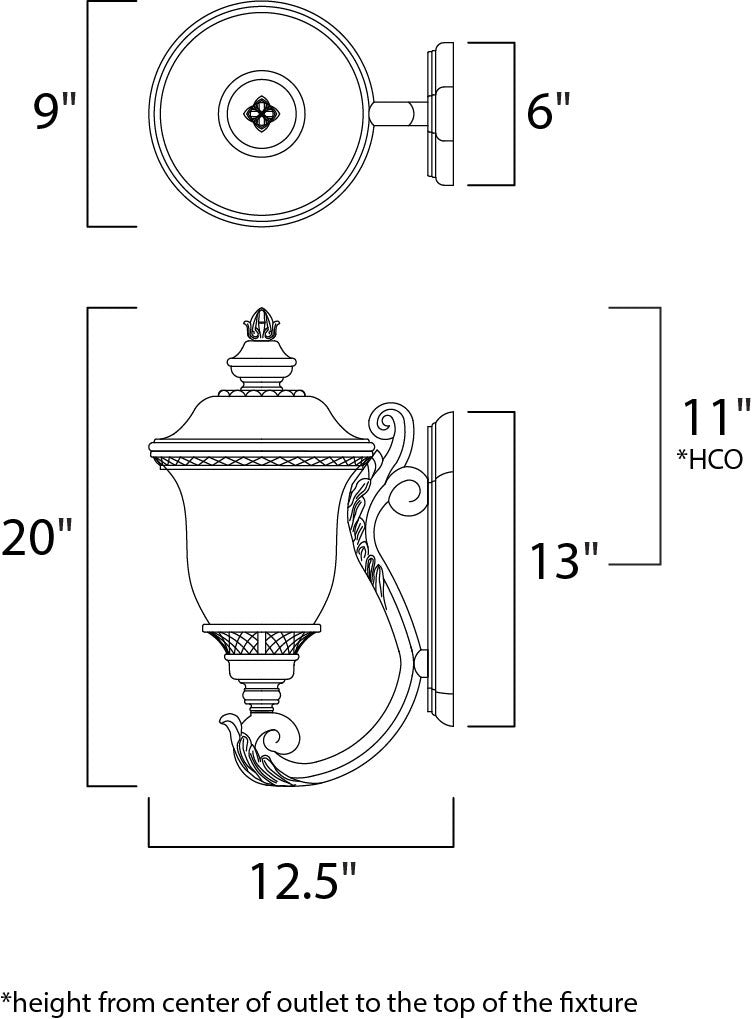 Maxim Carriage House DC 2-Light Outdoor Wall Lantern in Oriental Bronze 3423WGOB