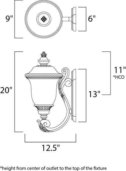 Maxim Carriage House DC 2-Light Outdoor Wall Lantern in Oriental Bronze 3423WGOB