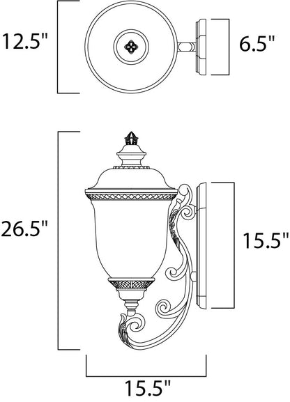 Maxim Carriage House DC 3-Light Outdoor Wall Lantern in Oriental Bronze 3424WGOB