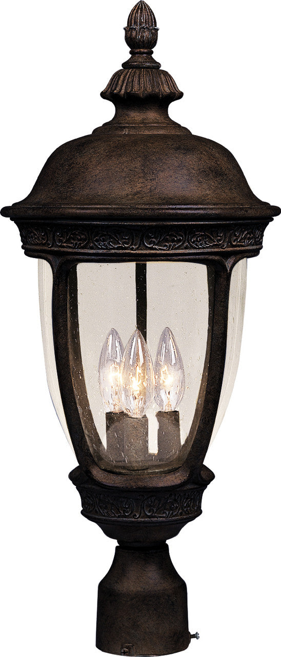 Maxim Knob Hill Cast 3-Light Outdoor Pole/Post Lantern in Sienna 3461CDSE