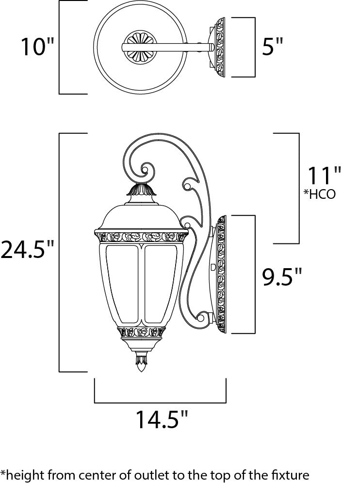 Maxim Knob Hill Cast 3-Light Outdoor Wall Lantern in Sienna 3465CDSE