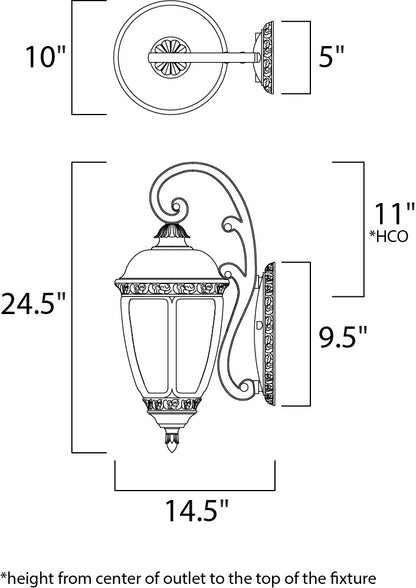 Maxim Knob Hill Cast 3-Light Outdoor Wall Lantern in Sienna 3465CDSE