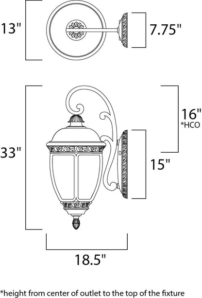 Maxim Knob Hill Cast 3-Light Outdoor Wall Lantern in Sienna 3466CDSE