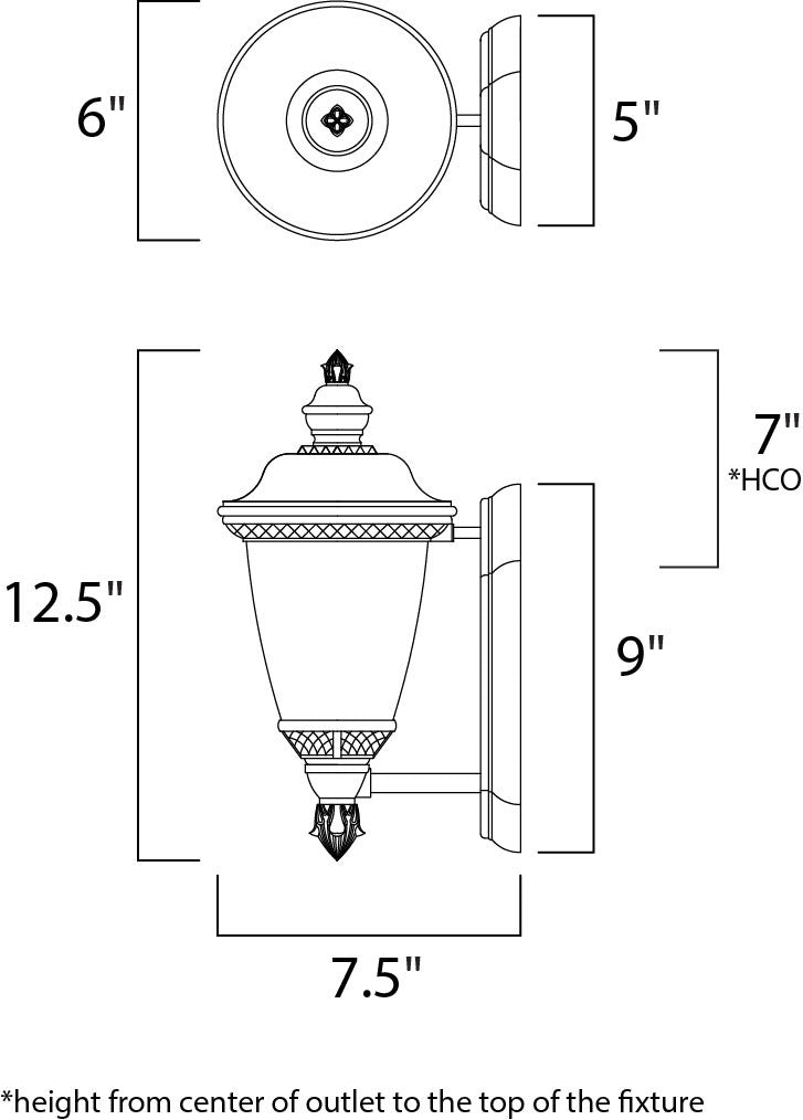 Maxim Carriage House DC 1-Light Outdoor Wall Lantern in Oriental Bronze 3495WGOB