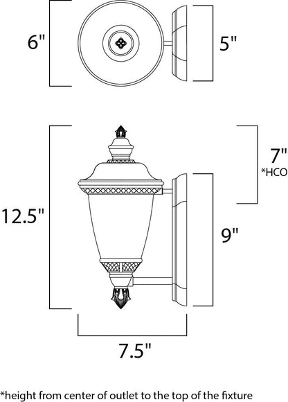 Maxim Carriage House DC 1-Light Outdoor Wall Lantern in Oriental Bronze 3495WGOB