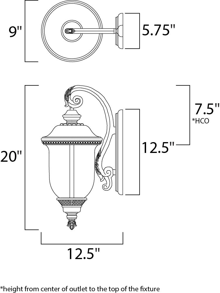 Maxim Carriage House DC 2-Light Outdoor Wall Lantern in Oriental Bronze 3496WGOB