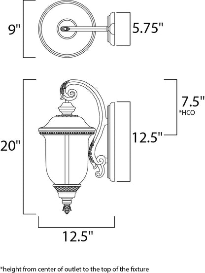 Maxim Carriage House DC 2-Light Outdoor Wall Lantern in Oriental Bronze 3496WGOB