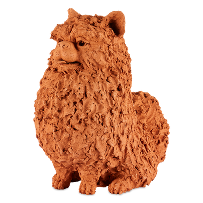 Currey & Co. 15.75" Terracotta Preston the Pomeranian 1200-0836