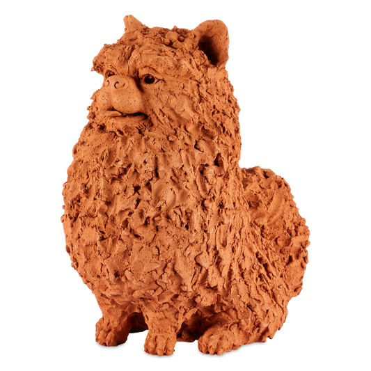 Currey & Co. 15.75" Terracotta Preston the Pomeranian 1200-0836