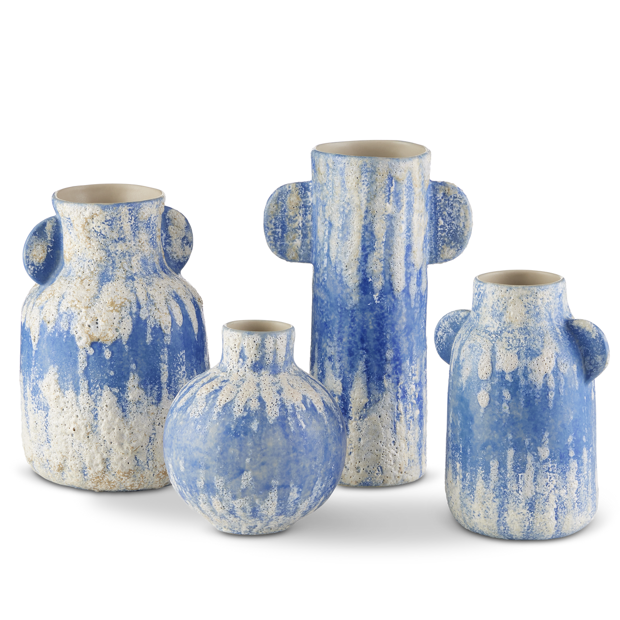 Currey & Co. Set of 4 Paros Blue Vases 1200-0738